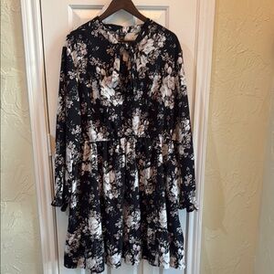 Black and Cream Floral Dress